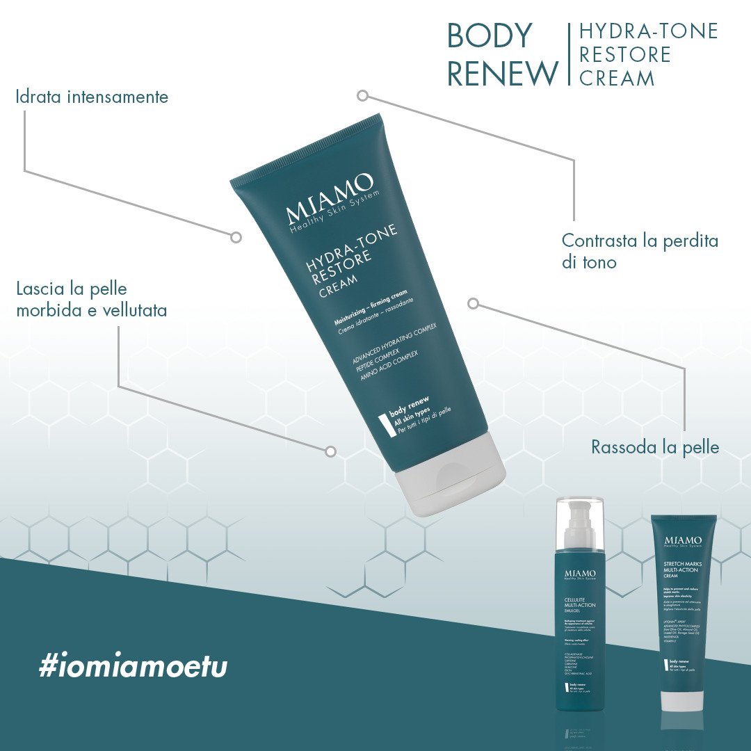 miamoskincare's tweet photo. Quest’estate libera la bellezza del tuo corpo grazie alla linea #Miamo #BodyRenew HYDRA-TONE RESTORE CREAM #iomiamoetu https://t.co/qAK0BsvzMt