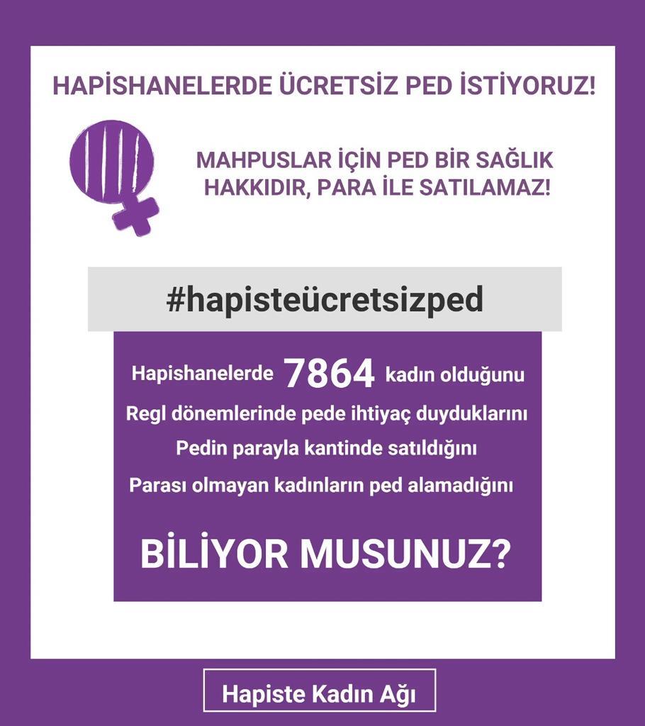 Bunların en az 80'inin çocuk olduğunu biliyor musunuz?
#hapisteücretsizped
<a href="/hapistepedhakki/">Hapiste Ped Hakkı</a>