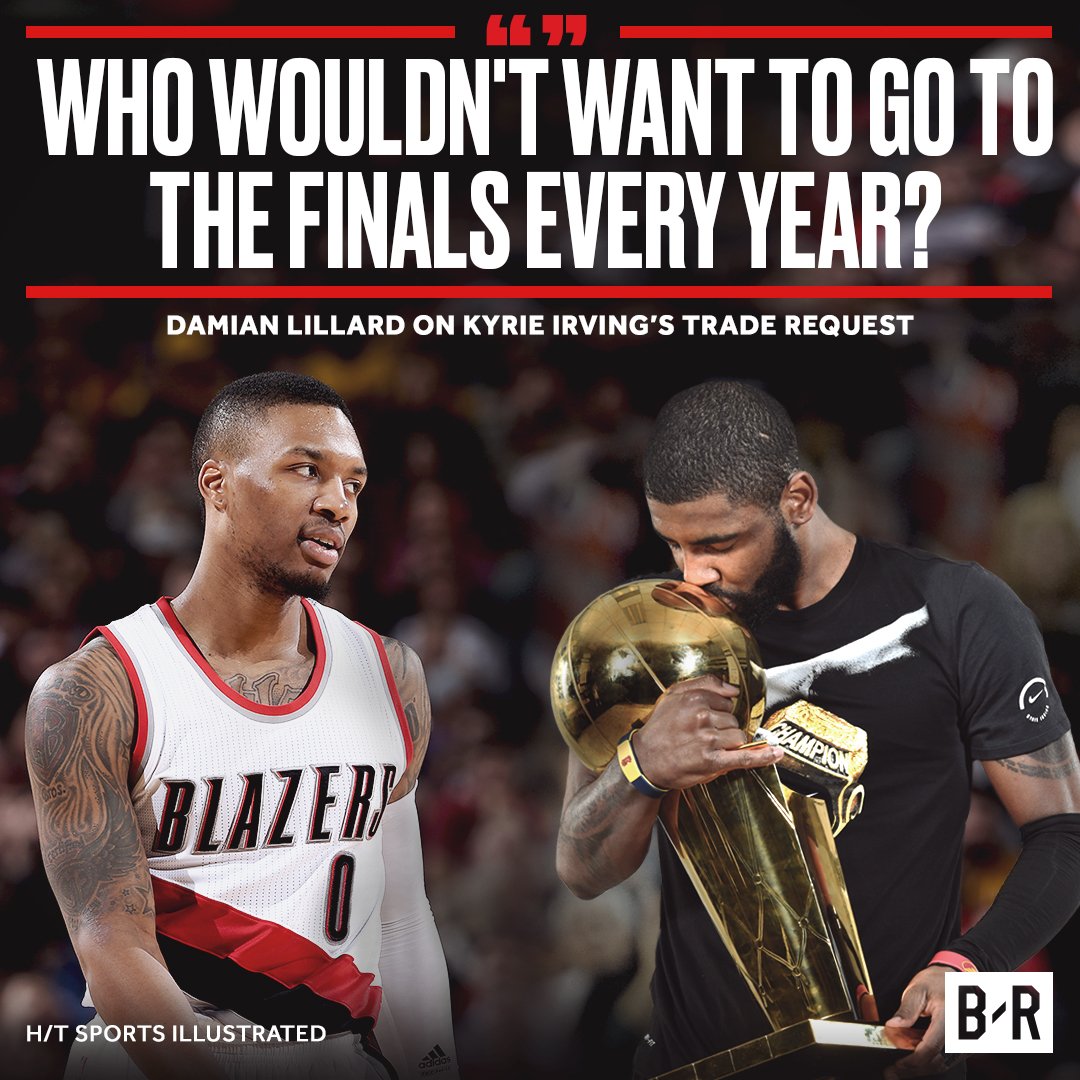 BleacherReport's tweet photo. Dame chimes in on the Kyrie drama. https://t.co/Wvl6VkYzpf