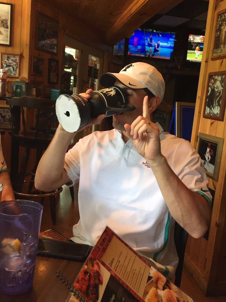 smithwoodcup's tweet photo. Hey @JordanSpieth @RickieFowler and @JustinThomas34 that claret jug is cool and all but none of you have ever drank from the Smithwood Cup https://t.co/dfwWF1qGpm