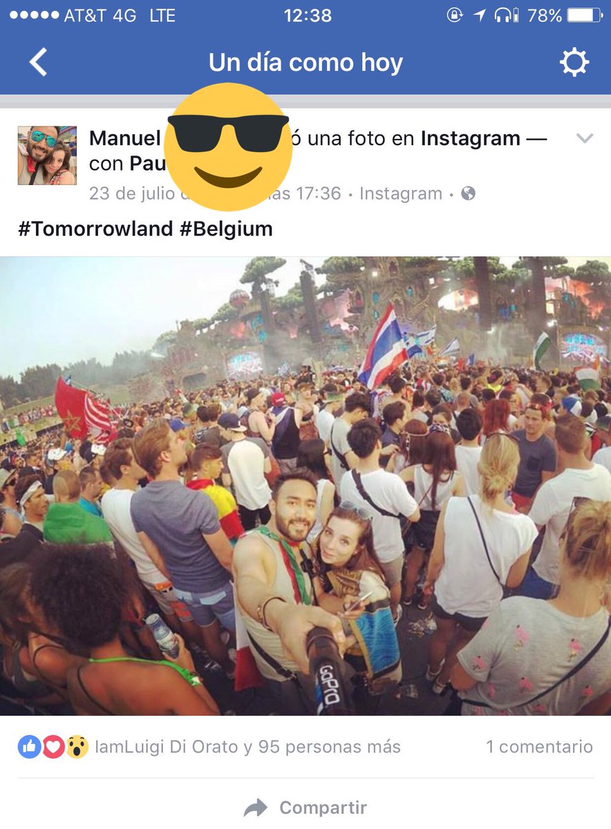 IwakuraRasso's tweet photo. Un día como hoy 😎😌. #tomorrowland2016
Así se ven mis recuerdos en fb. https://t.co/BJGLhJfPTy