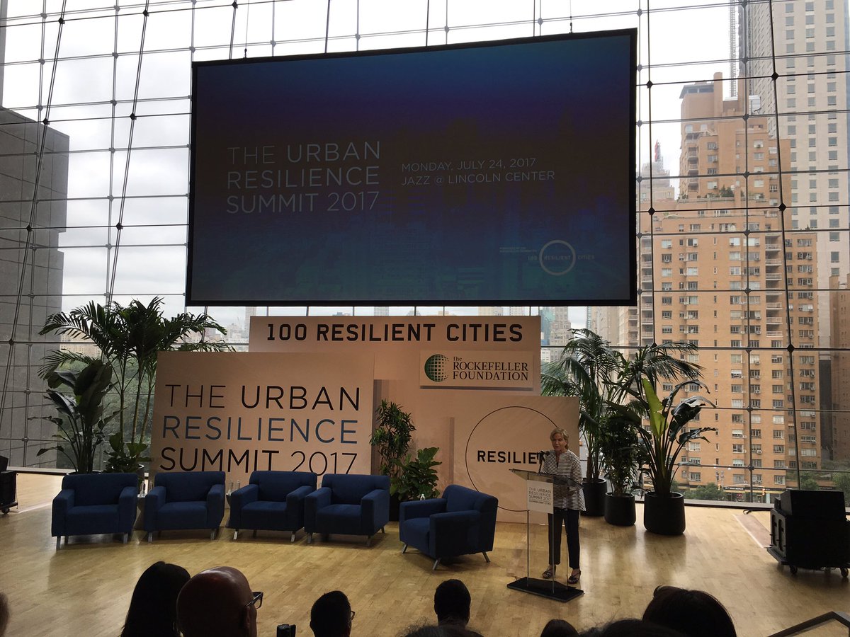 henkovink's tweet image. &quot;Cities integrate solutions inclusively to deal with impacts and challenges of climate change&quot; dr Judith Rodin at #100RCSummit @100ResCities