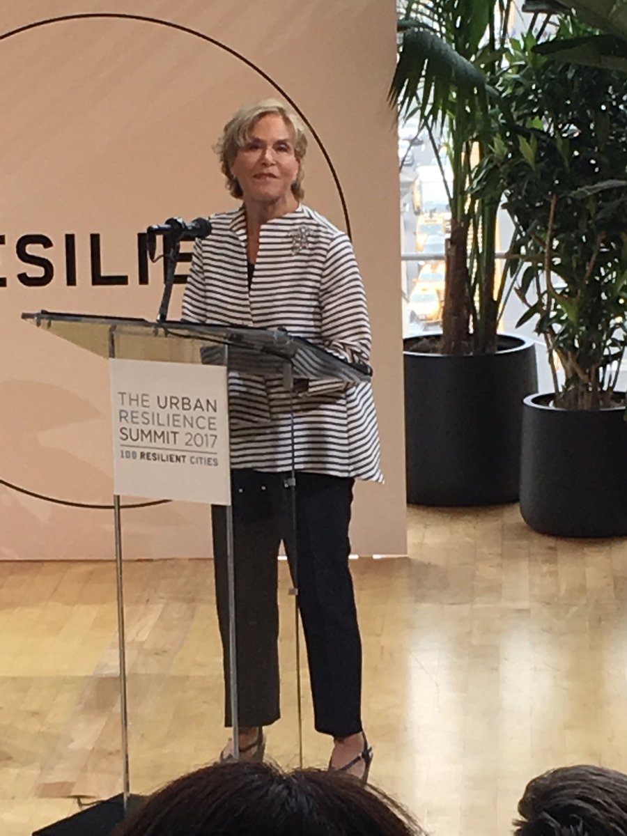 henkovink's tweet image. &quot;Cities integrate solutions inclusively to deal with impacts and challenges of climate change&quot; dr Judith Rodin at #100RCSummit @100ResCities