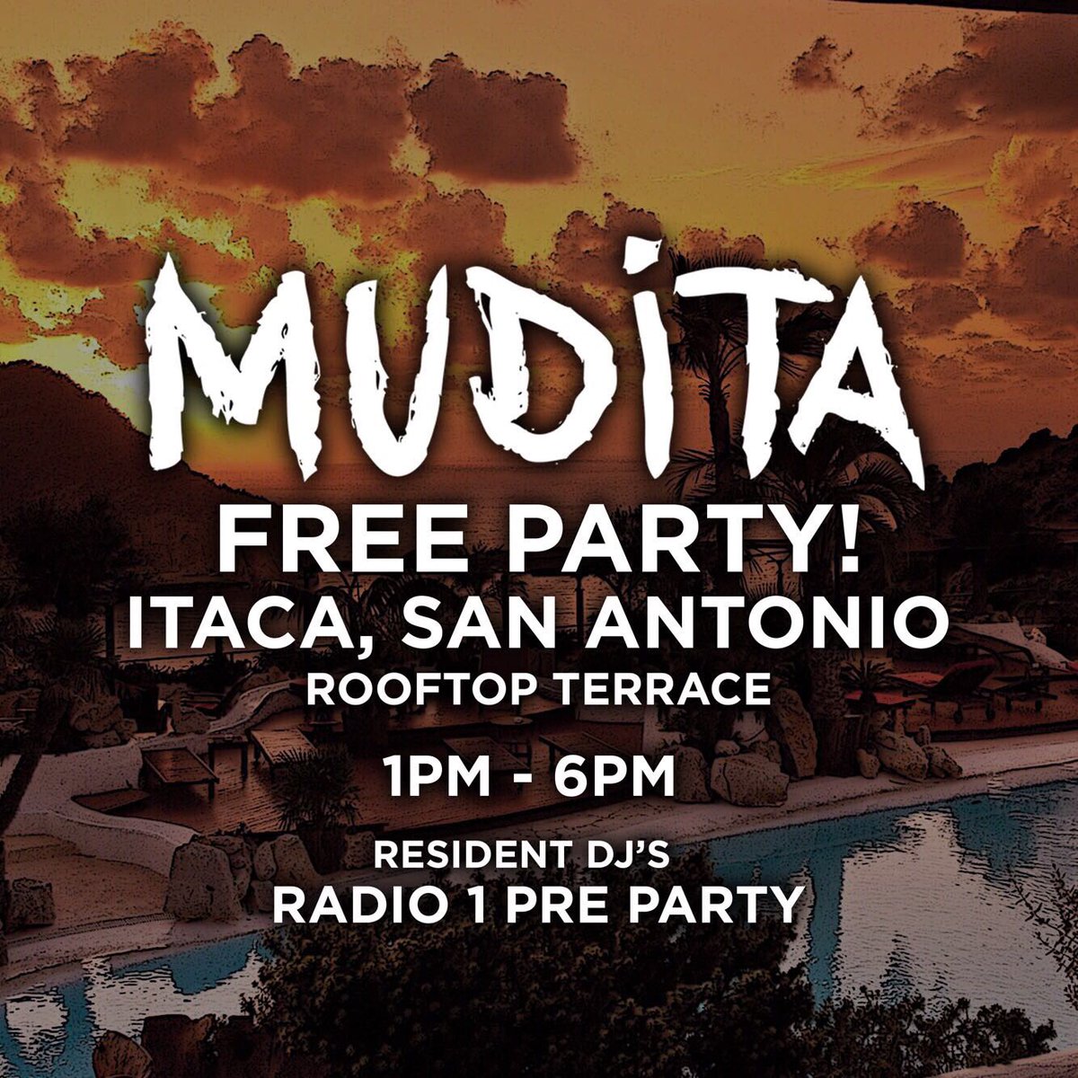 MuditaLiverpool's tweet photo. the next stop for Mudita is IBIZA 🇪🇸we're bringing you a FREE Radio 1 pre party on the 4th August 1pm till 6pm in @itaca.ibiza 🌴 https://t.co/1vMFRqFMZc