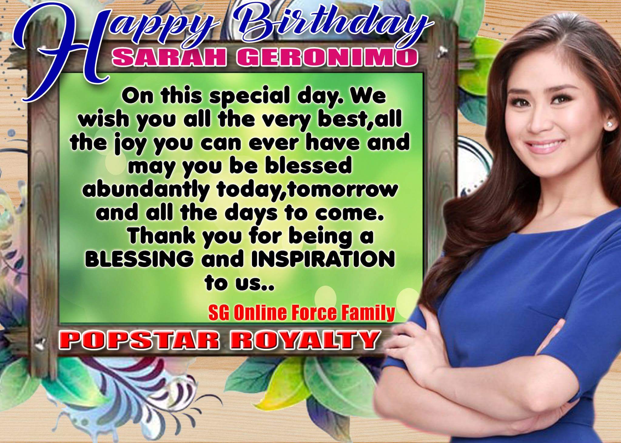  Happy Birthday Sarah Geronimo  