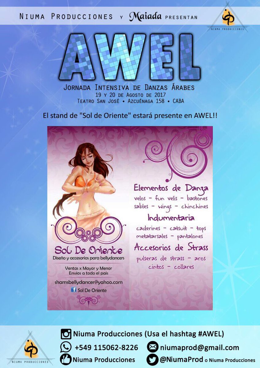 NiumaProd's tweet photo. "Sol de Oriente" PRESENTE EN AWEL!!! #awel #2017 #Argentina https://t.co/mIRLD6G1Ck