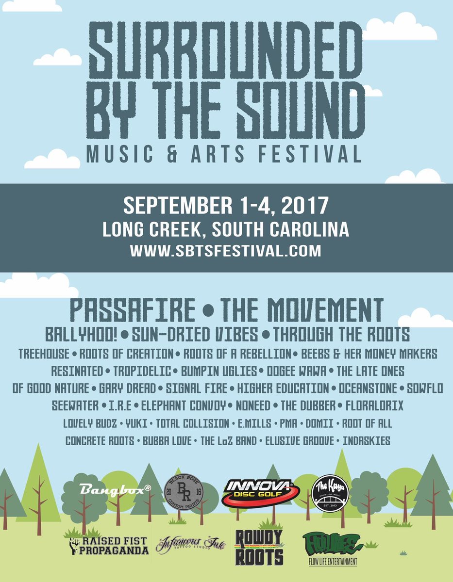 SBTSMusicFest's tweet photo. LOW TICKET WARNKNG FOR @SBTSMusicFest @InnovaDiscs @RaisedFistPropa @thekayamag @InfamousInkTat @FlowLife_Ent #SURROUNDEDBYTHESOUND https://t.co/WoXn9B4lzl