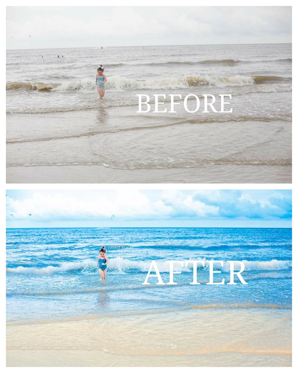 firefly_images's tweet photo. A little before and after from beach day! #fireflyimages #beforeandafter #editing #photoshop #handedited #fromdrabtofab #galvestontx #beach https://t.co/NKya0edlvh