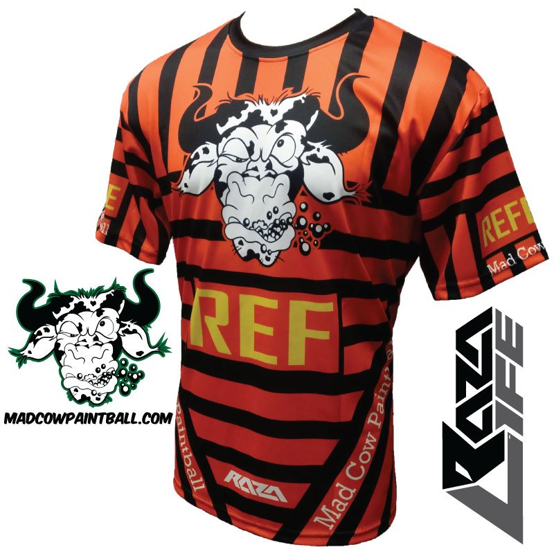 RAZAPaintball's tweet photo. @madcowpaintballnebraska gettin their Refs laced up with some fresh new techshirts.  #CallBiggLos and get your field looking right! https://t.co/7QVfuZIt4g