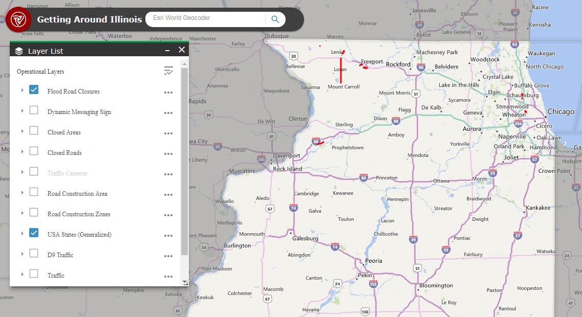 IDOT on Twitter "https//t.co/009DSfotS4 Select the "Flood Road Closures" layer and zoom in to