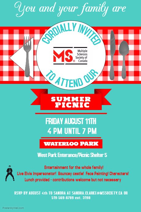 msgrandriver's tweet photo. Summer Picnics! Aug 2nd Guelph, Aug 11 KW, Aug 12 Cambridge. Elvis impersonator, bouncy castle, face painting &amp; lunch! RSVP 519 569-8789 https://t.co/LIIdo5wwT0