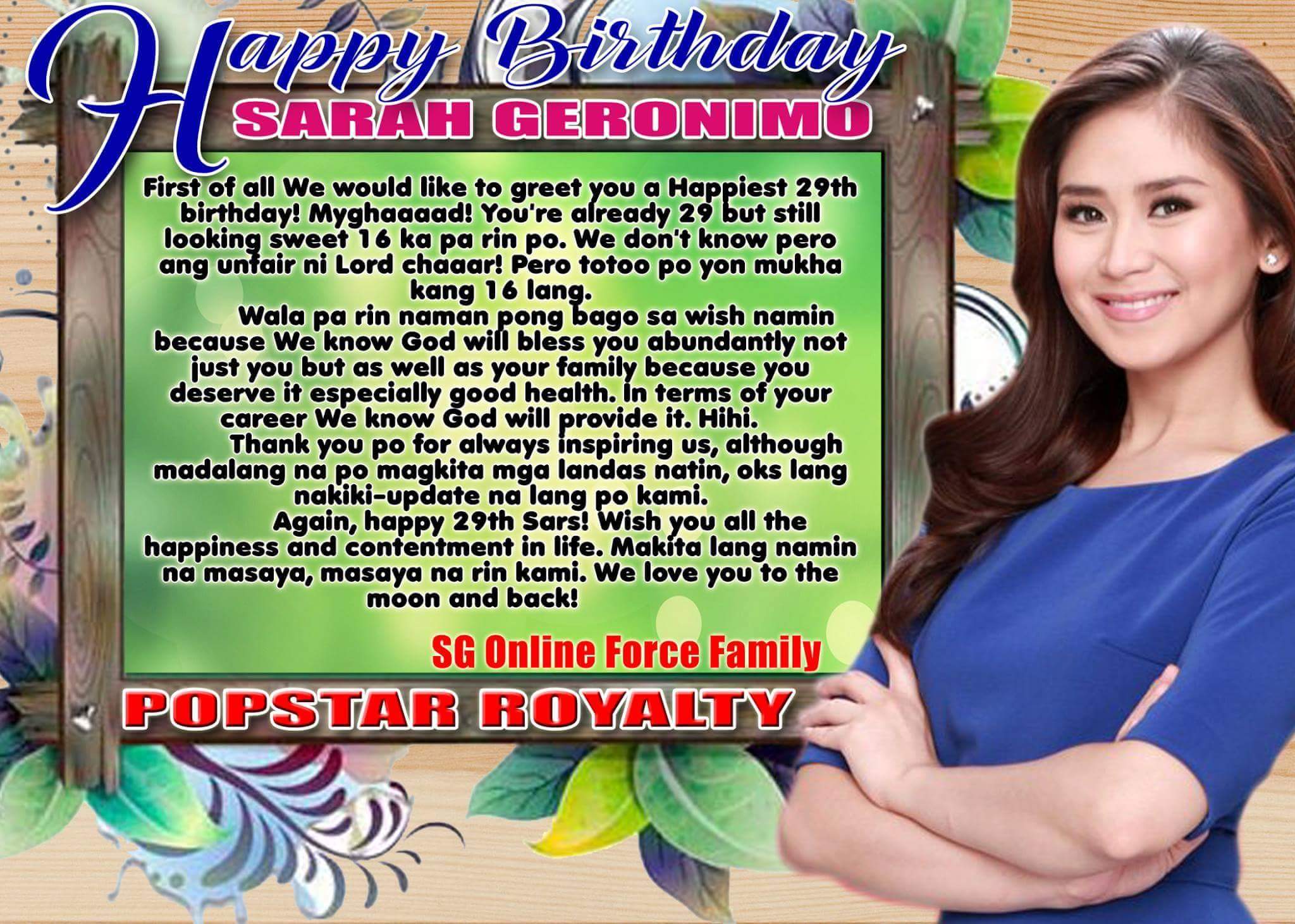  Happy Birthday Sarah Geronimo  