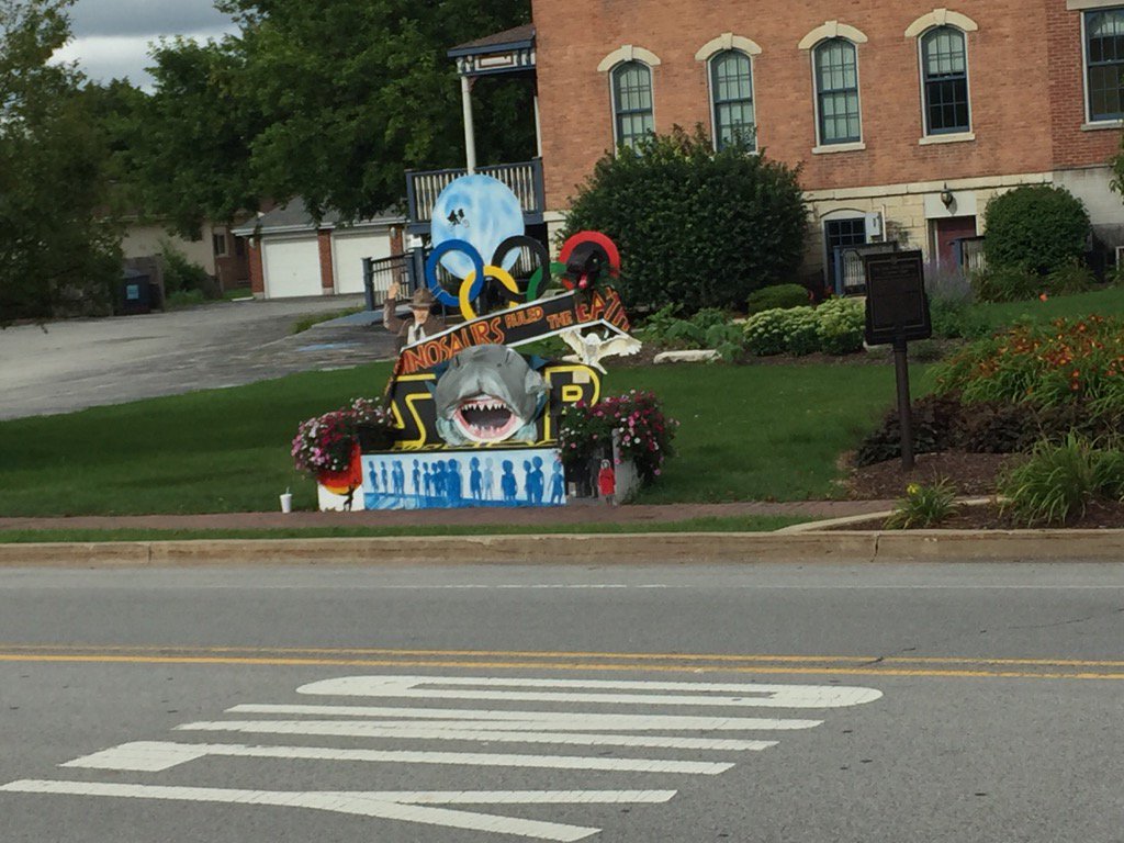 Neighboring town has erected a #JohnWilliams bench! Believe it or not, I had nothing to do with this.