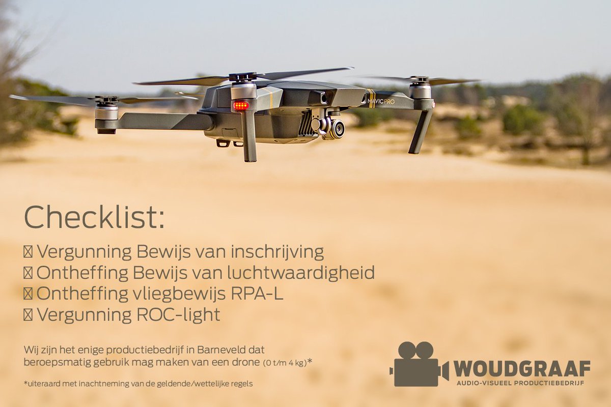 Yes! Alle benodigde papieren binnen om beroepsmatig te mogen vliegen met onze drone!