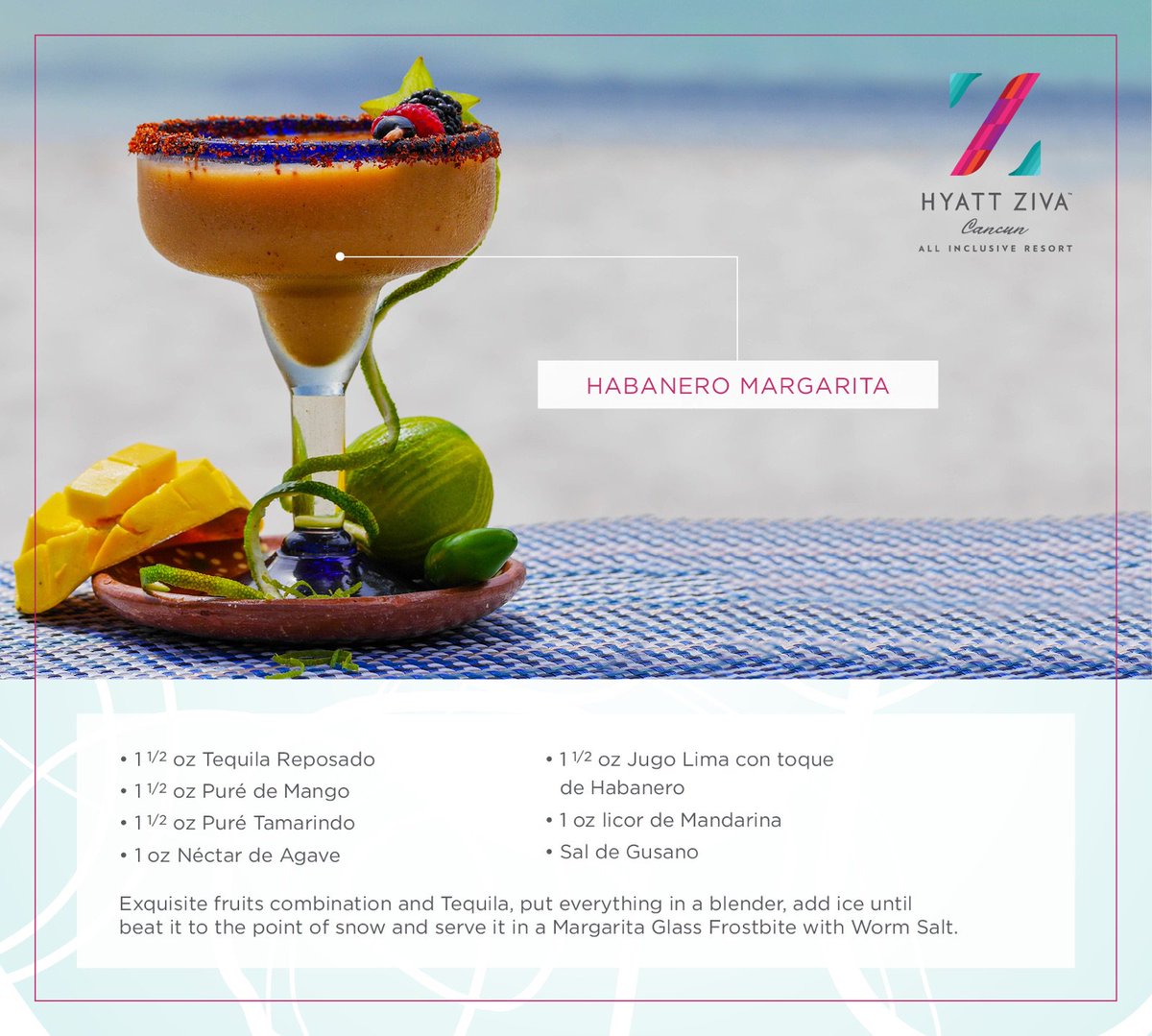 HyattZivaCancun's tweet photo. Happy #NationalTequilaDay! Celebrate at home with our Habanero Margarita! https://t.co/dUb08Y5fAO