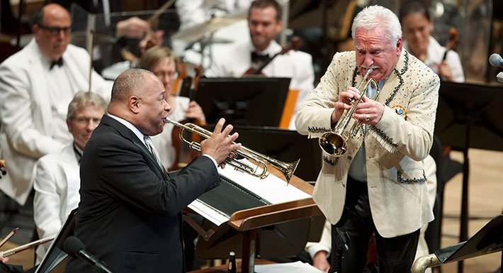 minnorch's tweet image. We celebrated legendary trumpeter Doc Seversinen's 90th birthday this Saturday at Orchestra Hall! View photos: minnesotaorchestra.org/showcase/255-s…