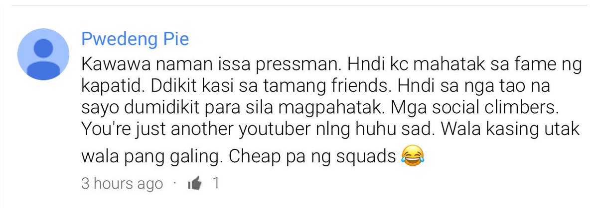 issapressman's tweet photo. To my first hater on Youtube. With love, Issa 🌸 https://t.co/CfPH2LD21J