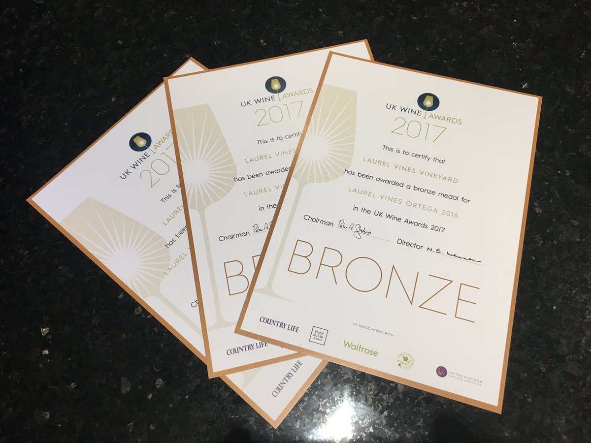 <a href="/UKWineAwards/">UKWineAwards</a> certificates arrive today! We are so proud of our achievement! <a href="/ozclarke/">Oz Clarke</a> <a href="/SusieBarrie/">Susie Barrie</a> thank you everyone at #TeamLaurelVines!