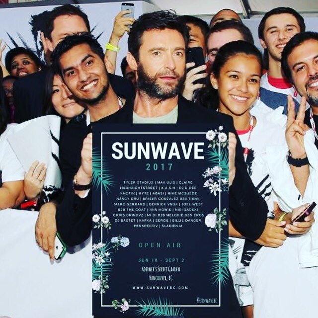Sunwavebc's tweet image. It's Sunwave week in #VanCity, and we aren't the only ones excited!!! Two thumbs up for #Wolverine for being down with the wave!
