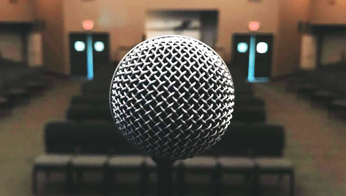 TheBabylonBee's tweet photo. Church Service Ruined After Worship Leader Forgets To Post Picture Of Microphone During Practice https://t.co/4LPujBLDuV https://t.co/rUIsfpPs66