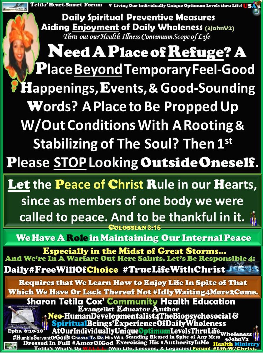 heartsmarttela's tweet photo. #MondayMotivation
NeedAPlaceOf #Refuge 2Be #ProppedUp W/OutConditions
RootNStabilizingOfThe #Soul? 1stStopLkgOutsideSelf LET #Peace Of #God https://t.co/IkO0UaJrz0