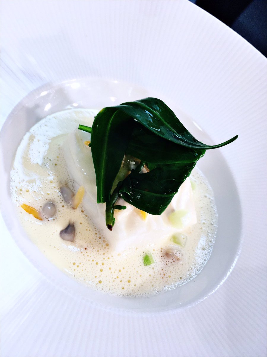 Poached Turbot, Ruinart Champagne Butter Sauce, Poole Bay Cockles, Cucumber &amp; Sea Aster <a href="/aquashard/">aqua shard</a> Ruinart Champagne Dinner