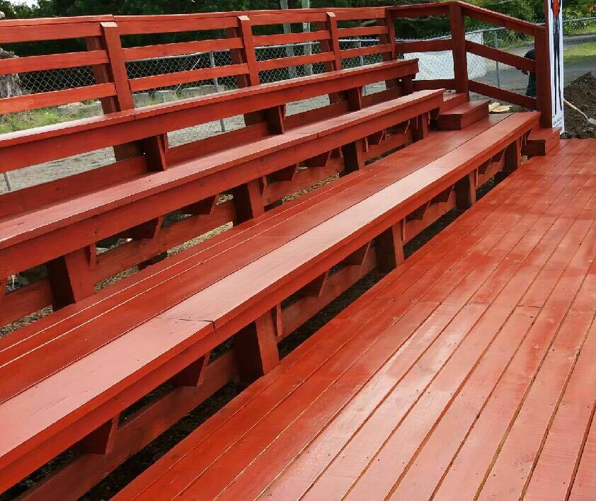 StCroix_VI's tweet photo. Store 8622 CONGRATULATES Rakeem Christmas Foundation on the GO of their new BBCourt.  Bleachers paint donated by Behr. #xmasinjuly @wcork19 https://t.co/ooRUDKdlVK