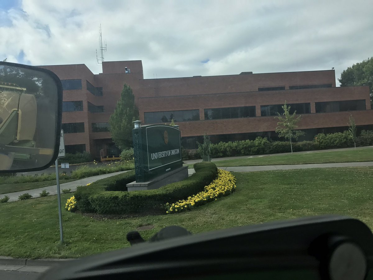MarieB41's tweet photo. Something you don't see everyday, a "parade" of tractors going past @uoregon #ORag #Harvest17 #BalingCrew @BashawSeed #Agchat https://t.co/c96pCif1fS