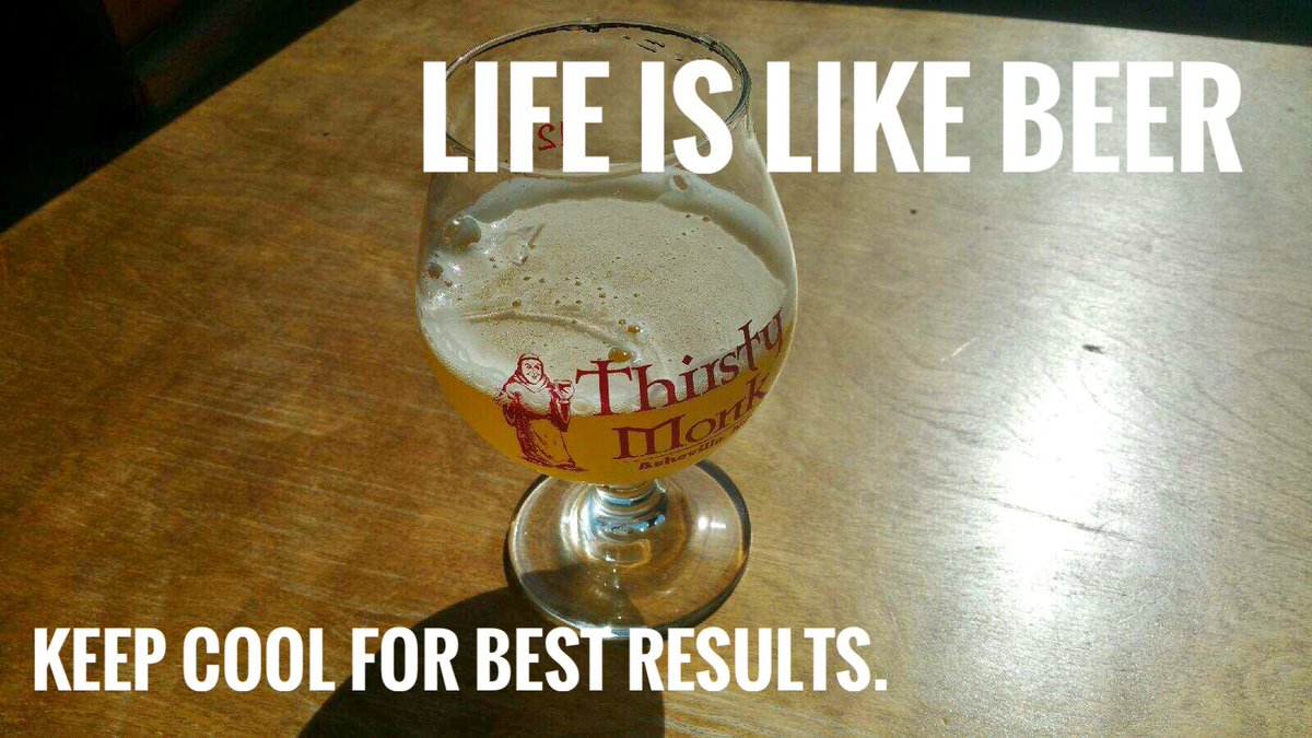 monkpub's tweet photo. Wise words, Monk Monday. Start your week off right with $1 off Thirsty Monk Brewery full pours! #avlbeer #craftbeer https://t.co/Vjp3Fggy9h