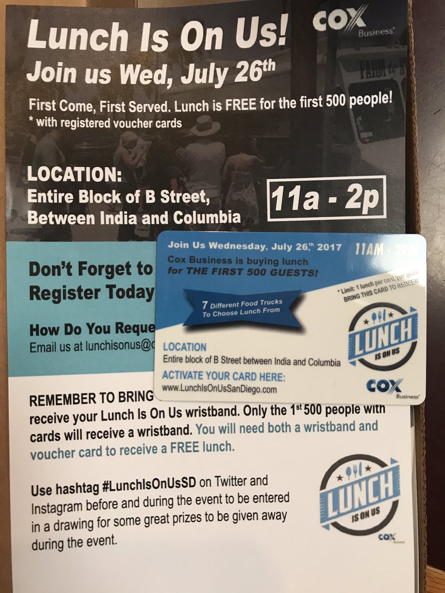 Mocamacho1's tweet photo. Out here pulling doors with the troops. Join us this Wed, July 26th. Lunch is on us San Diego. 🤙🏻#lunchisonussd @coxbusiness https://t.co/kuxvPmUgmr