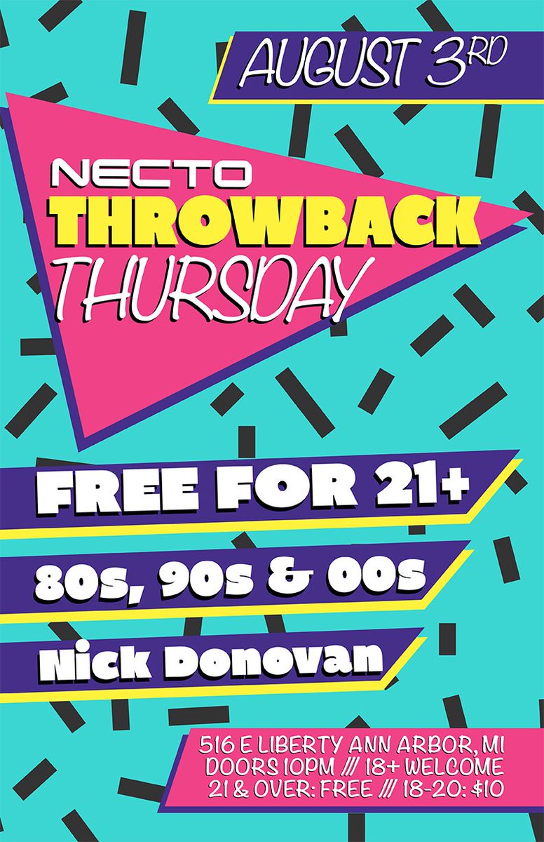 NectoPride's tweet photo. Only 80s, 90s &amp; 00s tracks this Thursday w/ @DJNickDonovan! https://t.co/Jv1f9R29mZ