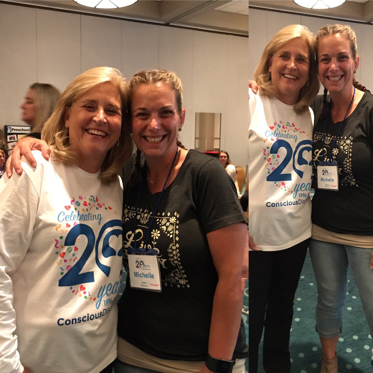 RCS_Director's tweet photo. Michelle meets her idol, Becky Bailey, Founder of Consciuos Discipline!!  Looking forward to her sharing what she learns with RCS! https://t.co/Iorf4Oeofk