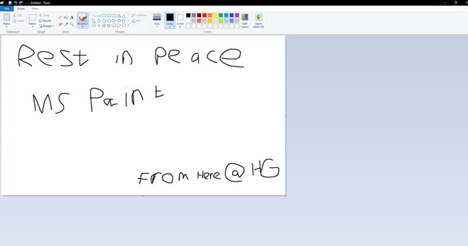 HarpoonGaming's tweet photo. Recently Microsoft have announced that MS Paint will be disappearing after the next update. After 32 years it's had a good run. https://t.co/FjdkQVsEjL