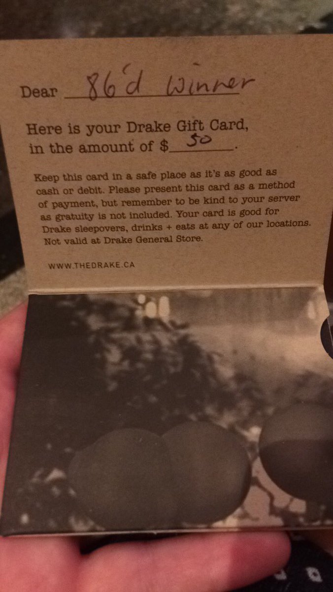 Zimbel18's tweet photo. Finally won a raffle! thanks to #86dMondays and @thedrakehotel for putting this event on! #buttertartcomp 🇨🇦 https://t.co/jKnTccyKpF