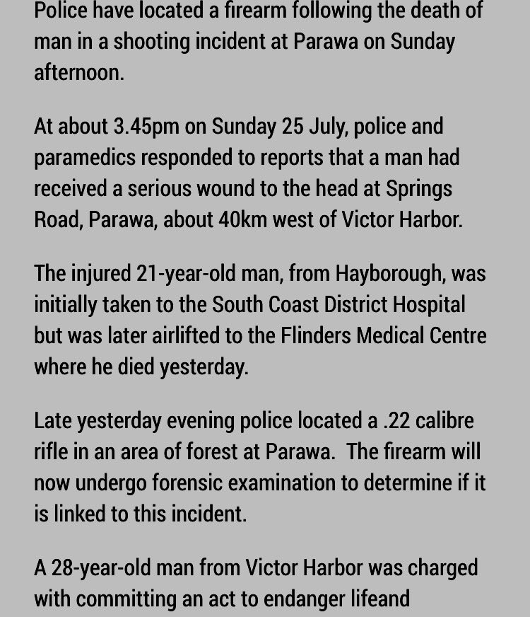 HannahFoord7's tweet photo. Police have found a gun at #Parawa following the shooting death of 21 y/o Bailey Davenport on Sunday. @TenNewsADEL https://t.co/hWseU06Ec8