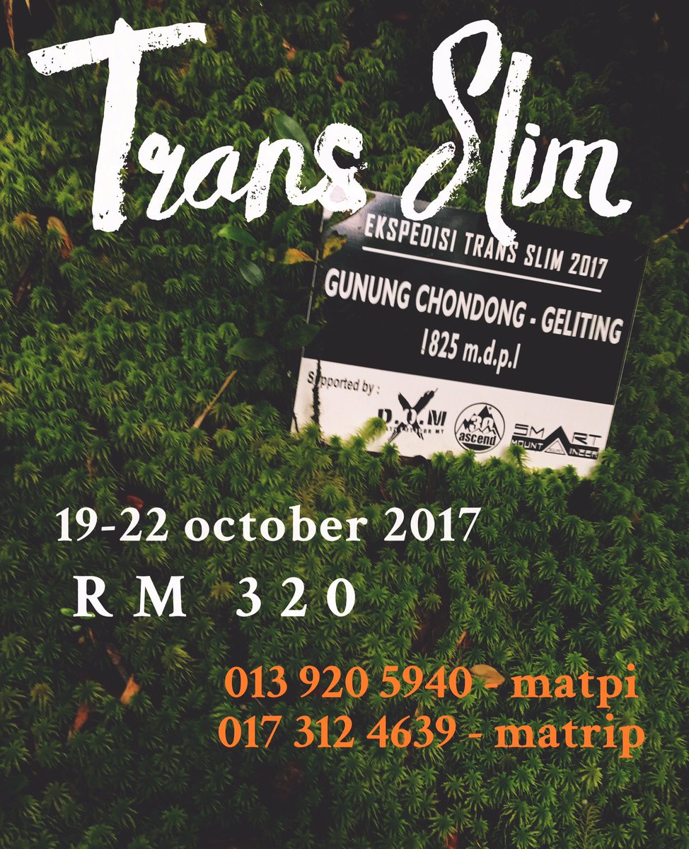 deltaroutdoors's tweet photo. Trans Slim officially open.

Jom join trip gunung RARE nie.
Tapau 3 gunung sekali . Mossy lawa trek hensem.. 
#transslim
#deltaroutdoorsmy https://t.co/P9xl33BTX8