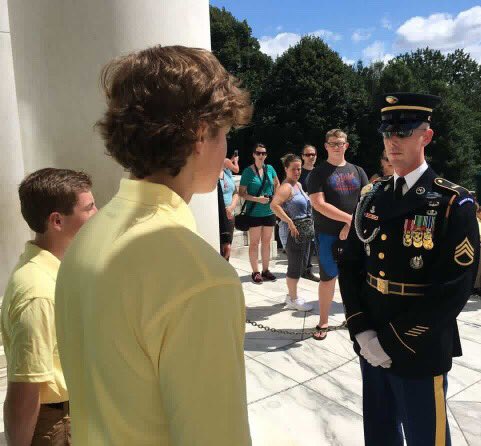 IowaBoysState's tweet photo. #BoysNation2017 Iowa Senators have toured around DC - Ethan L had the honor of placing the wreath at the Tomb of the Unknown Solider #IABS17 https://t.co/rdDbc66PnU
