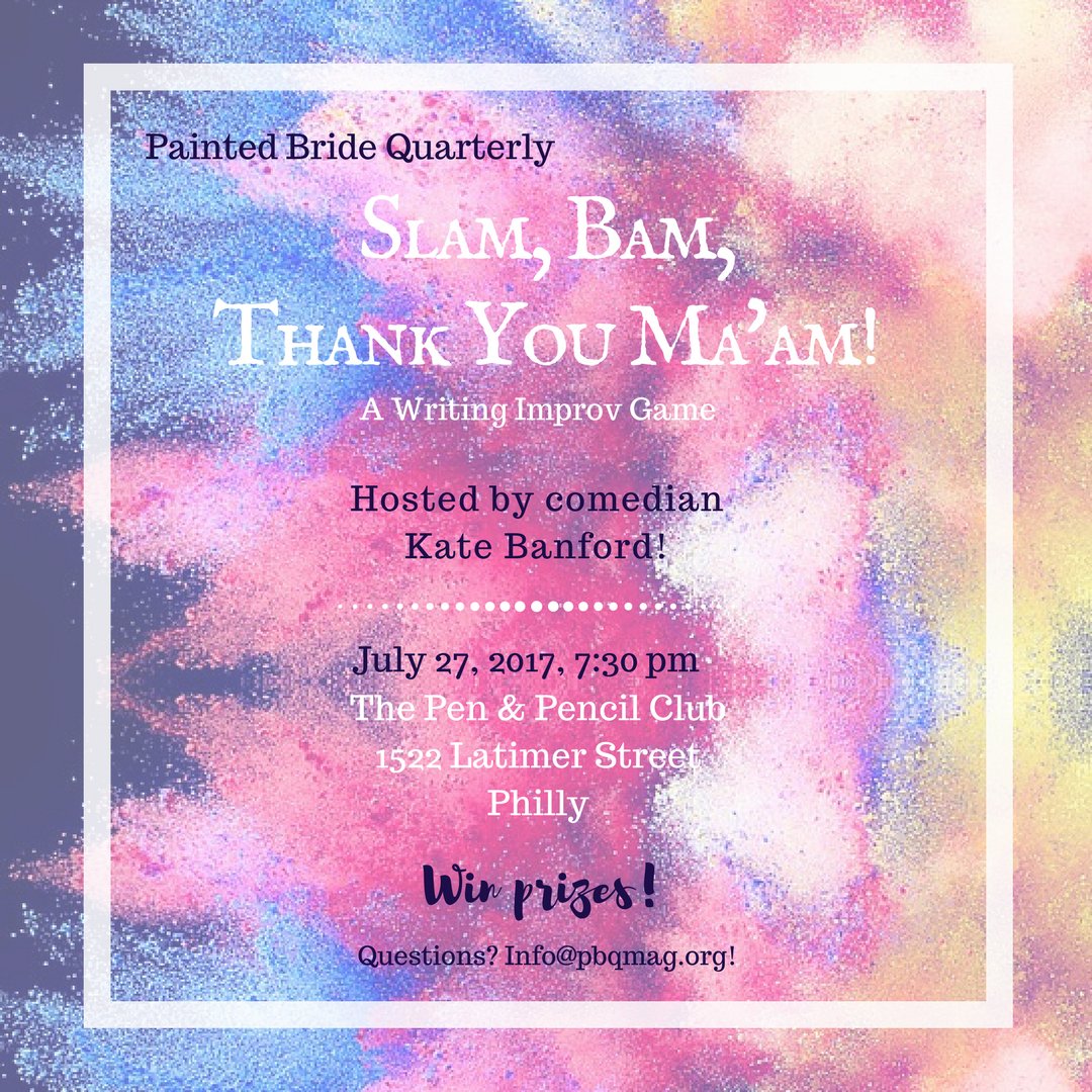 PaintedBrideQ's tweet photo. T minus 3 days till our #slam..ready for some #improvwriting? We are! Come meet co-creator of @goodgoodcomedy theatre, Kate Banford! https://t.co/7UaFJWv5PR