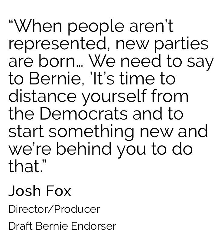 PeoplesParty_US's tweet photo. Happy Birthday to #DraftBernie for a #PeoplesParty endorser @joshfoxfilm! Thank you for your tireless #FrackNo activism 🌍✊️ https://t.co/gTvfy3DLPZ