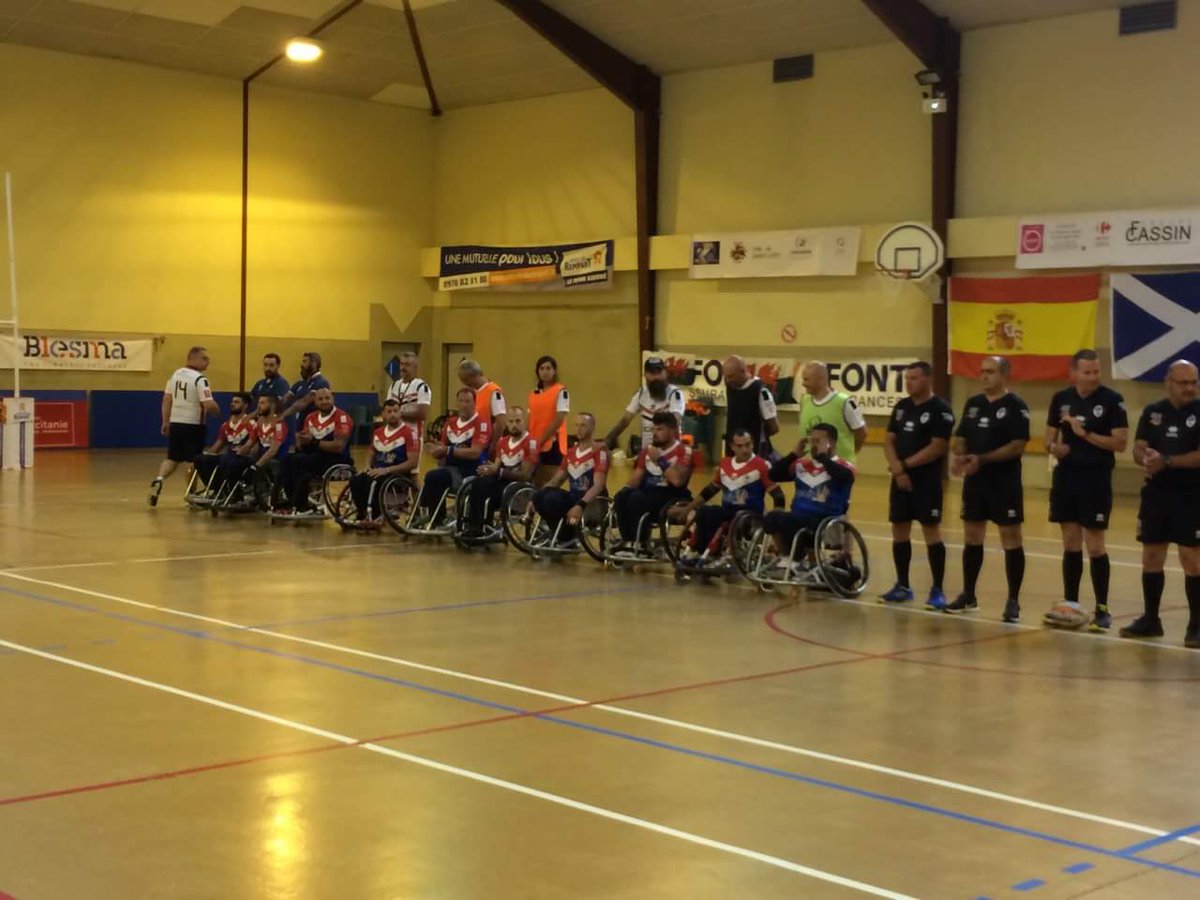 IntlRugbyLeague's tweet photo. Hosts @FFRXIII ๐ซ๐ท have defeated @WalesRugbyL 118-10 in Round Three of the 2017 Wheelchair #RLWC #FOWC2017 #rugbyleague https://t.co/1fWomuxgm6