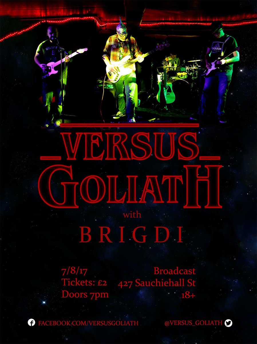 versus_goliath's tweet photo. We're playing our farewell show on 7/8/17 at Broadcast in Glasgow, drop us a dm for tickets! #versusgoliath #experimentalrock #music https://t.co/y53d1axRHw