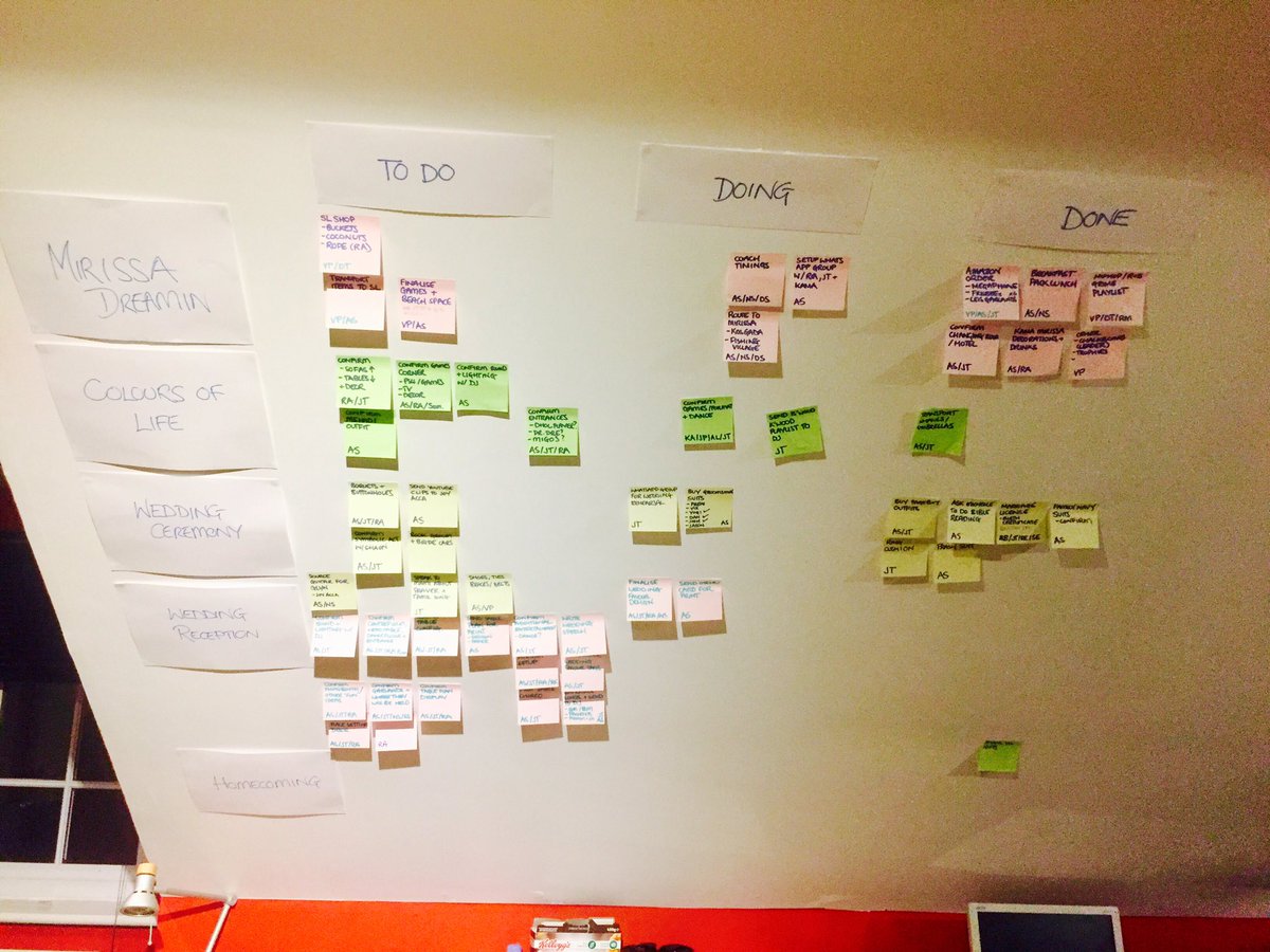 niroism's tweet photo. My bro is planning his #wedding in consultant mode using an #agile #Kanban board  @Accenture you taught him well 😂 https://t.co/wvpx3HzzqN