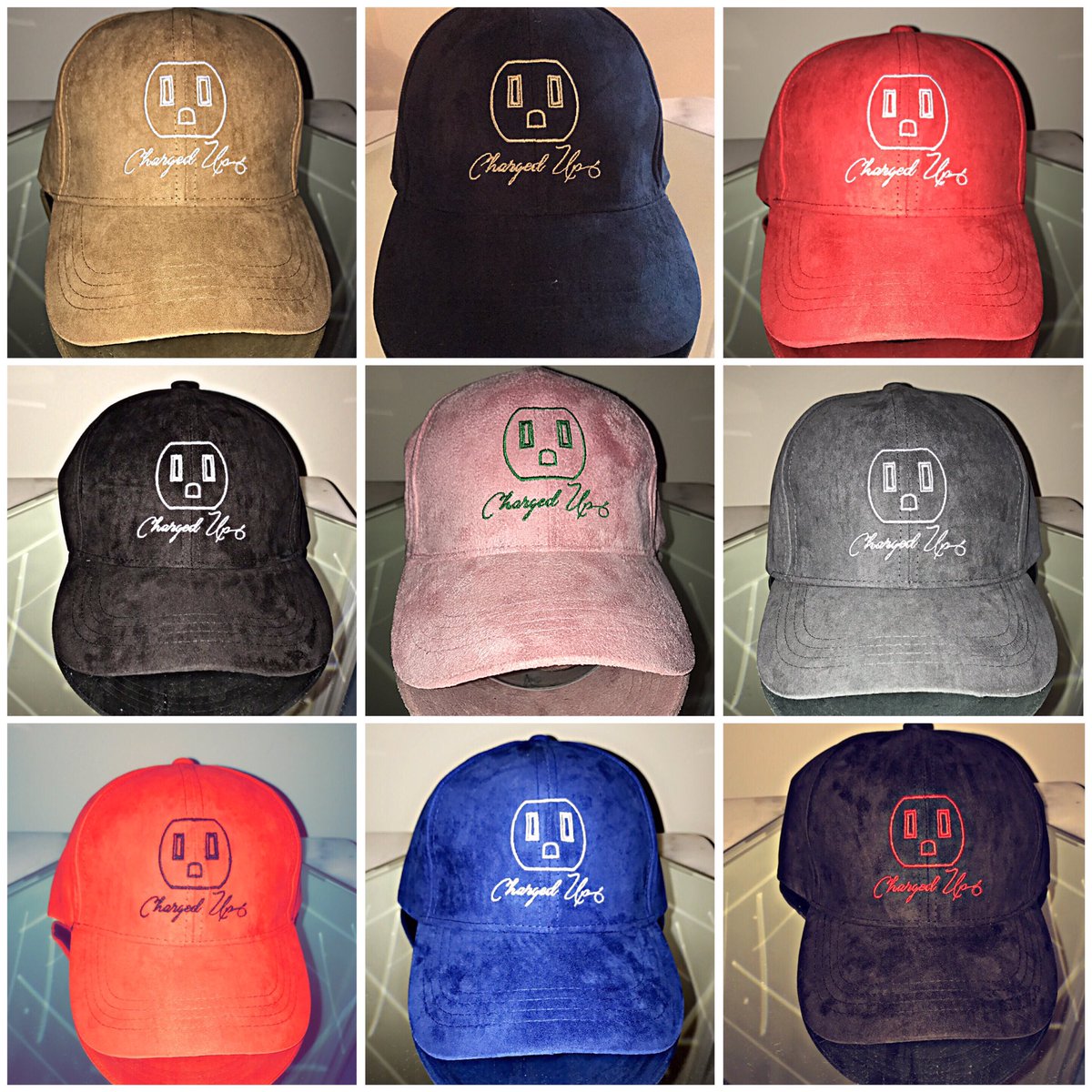 AGTheJuiceman's tweet photo. CHARGED UP SUEDE HATS ARE IN FOR PREORDER ‼️‼️‼️ 🔌🔋 #ChargedUp #CopYouOne #Share https://t.co/s3VzmO0J8m
