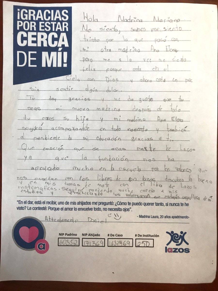 Carta De Una Ahijada A Su Madrina