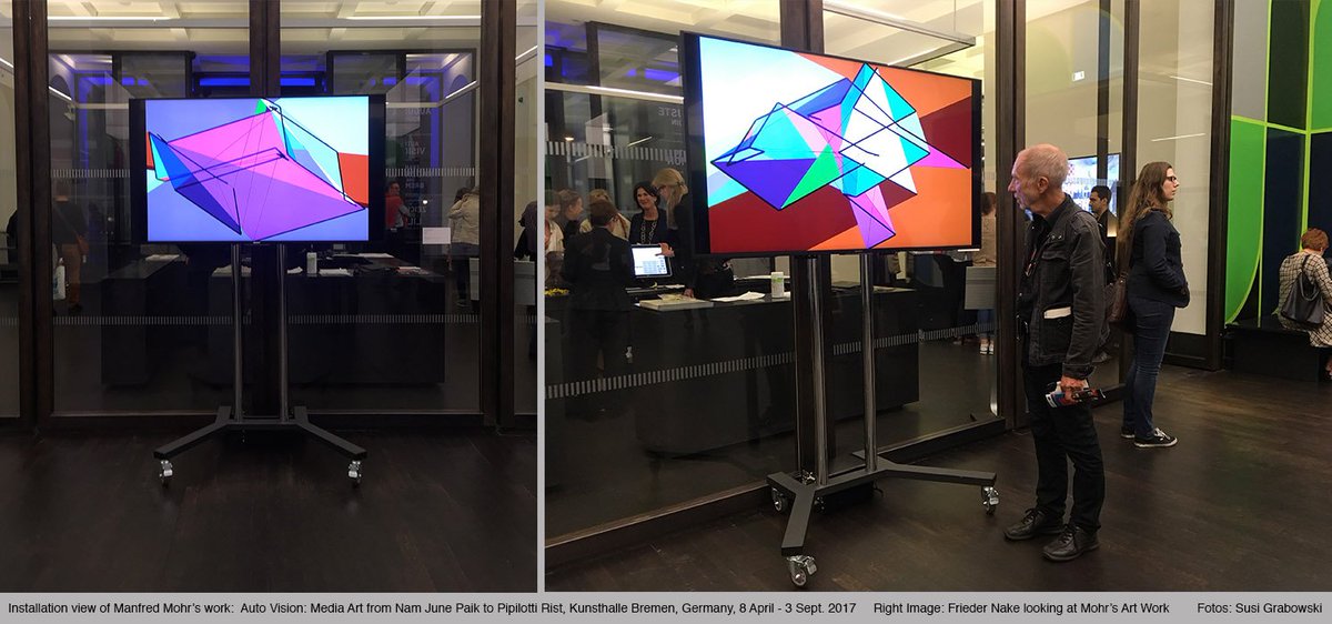 To Sept 3, <a href="/KunstHalle_HB/">Kunsthalle Bremen - Der Kunstverein in Bremen</a>
Installation view Manfred Mohr <a href="/manfredemohr/">Manfred Mohr</a> artwork in #AutoVision 
Fotos: Susi Grabowski
kunsthalle-bremen.de/view/exhibitio…