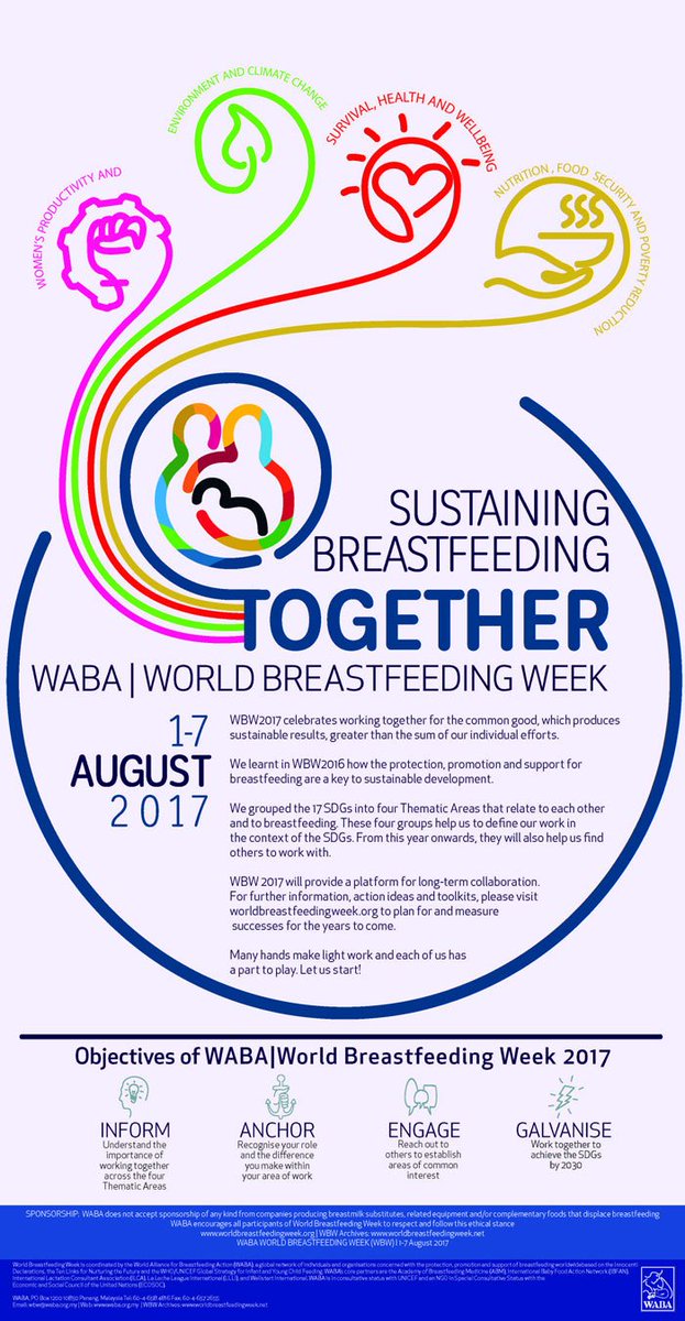 BreastfeedingMy's tweet photo. Sustaining #Breastfeeding Together WABA World Breastfeeding Week 1 Aug  #nutrition #wbw2017 #worldbreastfeedingweek https://t.co/ySpCXKEYJQ https://t.co/IIcHRqgZ9y