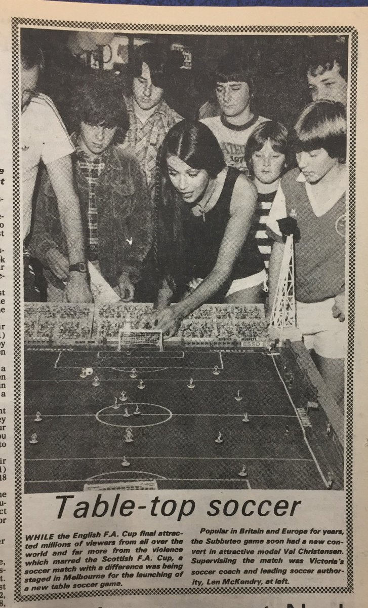 Cotsy_'s tweet image. @MTFCSubbuteo 1980 Western Suburbs , taken from The Sunshine Advocate. NSL Legendary coach, Len McKendry unfortunately cut out of the pic