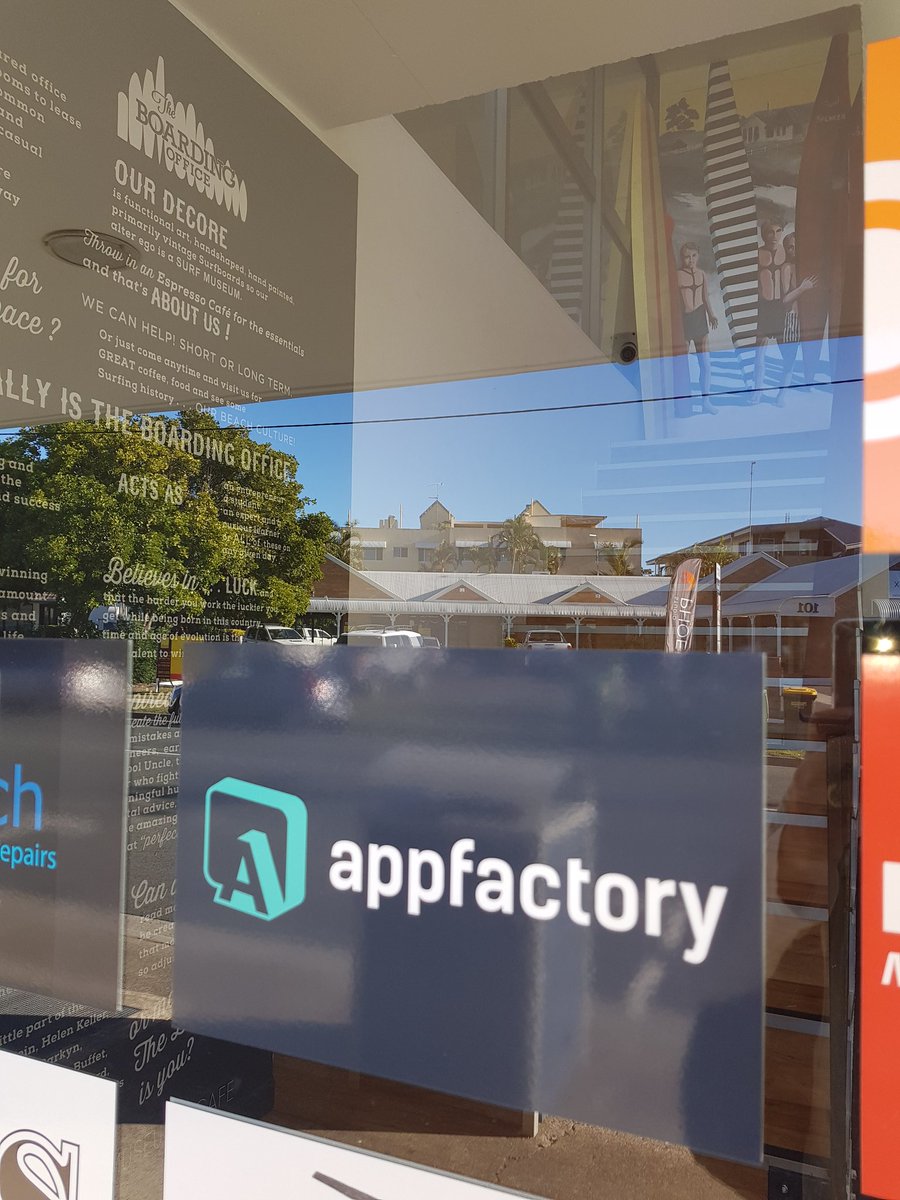frontsidefuture's tweet image. New home on the Sunshine Coast for Appfactory. Love the @Boarding_Office