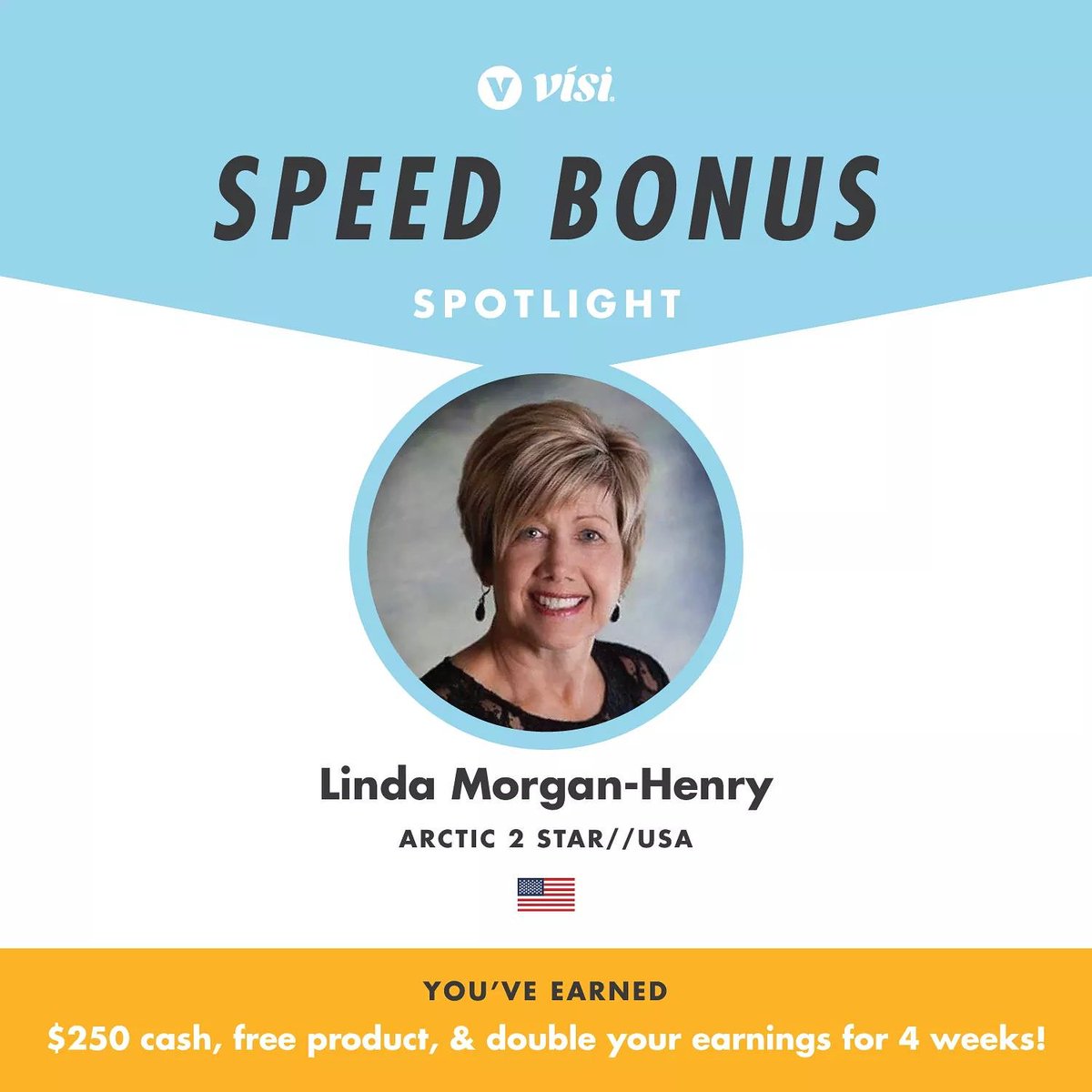 visiglobal's tweet photo. Congratulations to Arctic 2 Star Linda Morgan-Henry on earning her Speed Bonus! What a momentous step towards Leading Your Best Life! https://t.co/IK0ACF2rSN