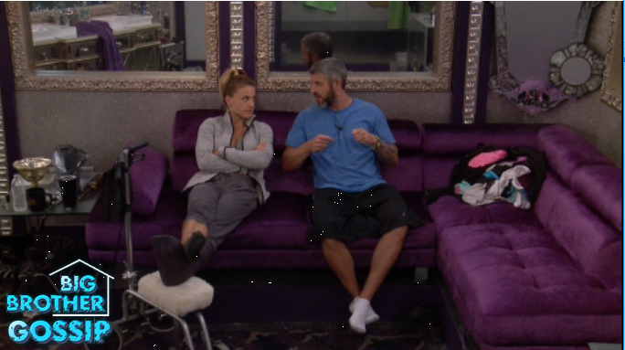 BBGossip's tweet photo. Christmas talking to Matt (Blue Shirt Day) About what I'm not to concerned. Mark & Jason playing chess. #bb19 #WaitingForThursday https://t.co/0hvnyACy1w